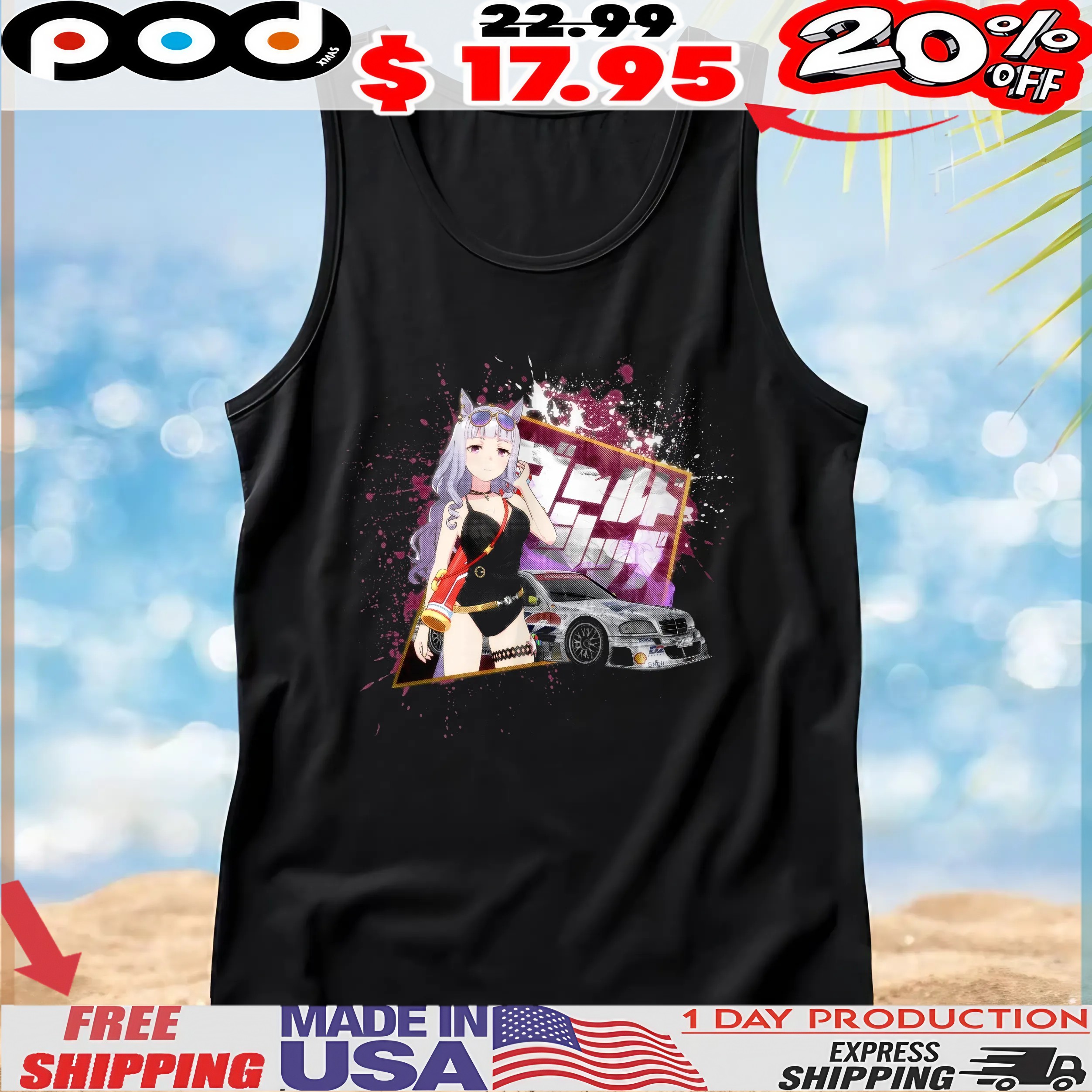 Gold Ship Uma Musume Pretty Derby Mercedes-Benz W202 AMG DTM T Shirt