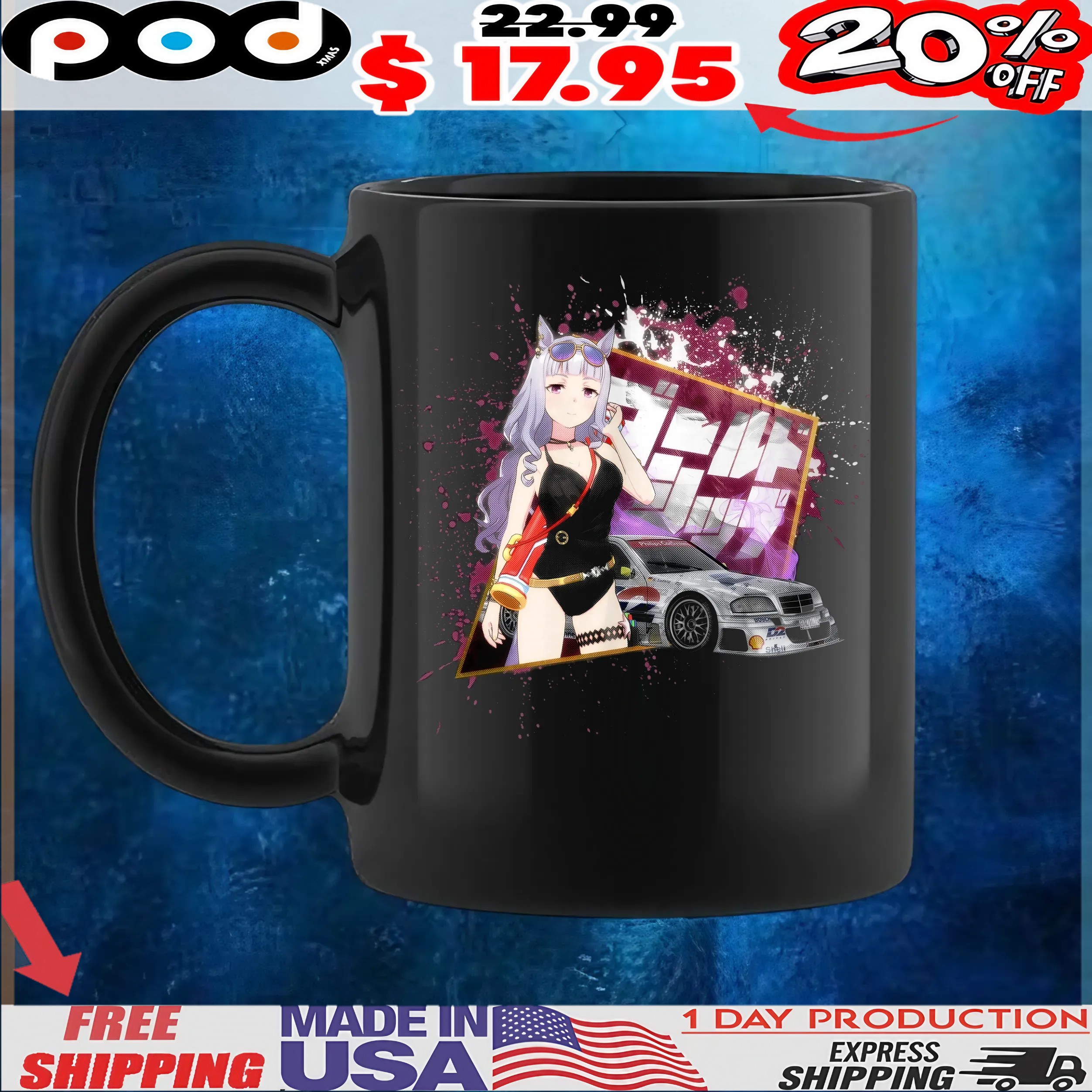 Gold Ship Uma Musume Pretty Derby Mercedes-Benz W202 AMG DTM T Shirt