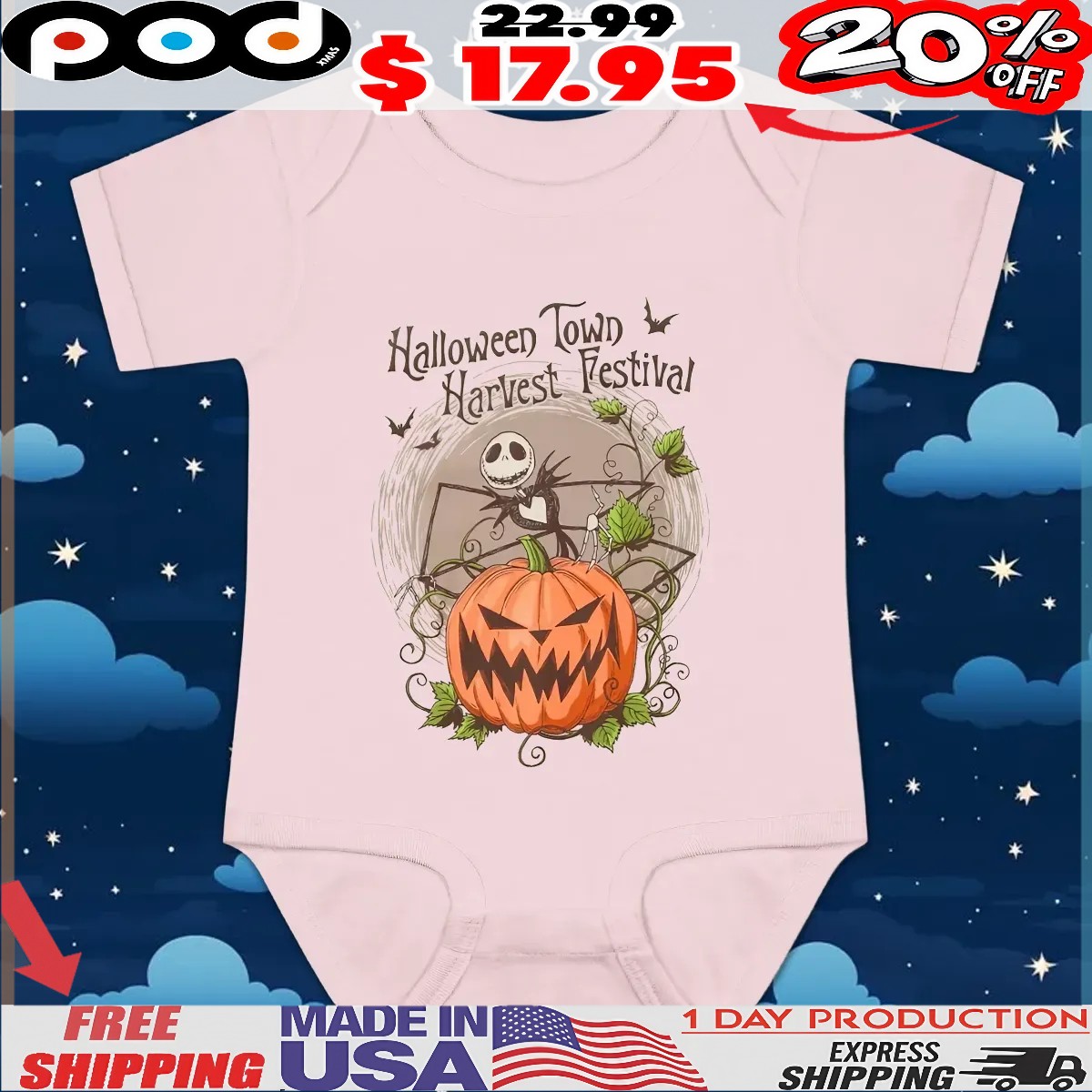 Halloween Town Harvest Festival The Nightmare Before Christmas Pumpkin Harvest T Shirt