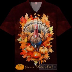 Happy Thanksgiving Give Thanks Turkey Halloween Hawaiian T Shirt