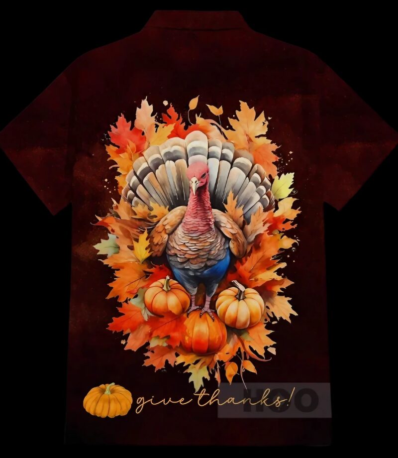 Happy Thanksgiving Give Thanks Turkey Halloween Hawaiian T Shirt