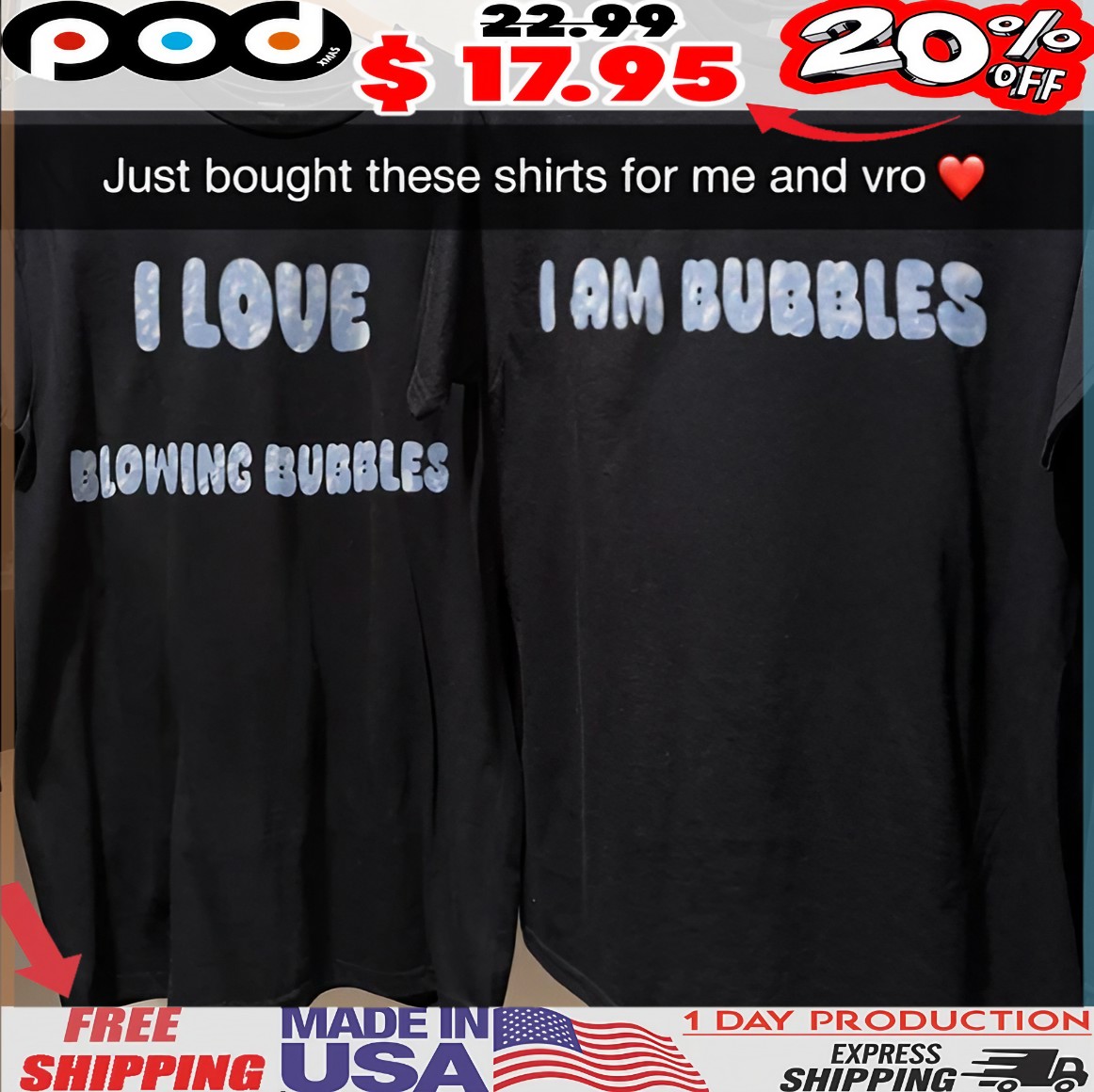 I Love Blowing Bubbles I Am Bubbles Couple T Shirt I Love Blowing Bubbles I Am Bubbles Couple T Shirt
