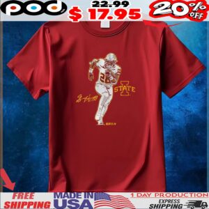 Iowa State Football Breece Hall Superstar Pose Signature T Shirt
