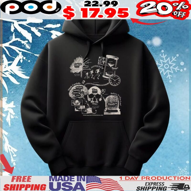 Skull Life Time Death Philosophy Graphic T Shirt