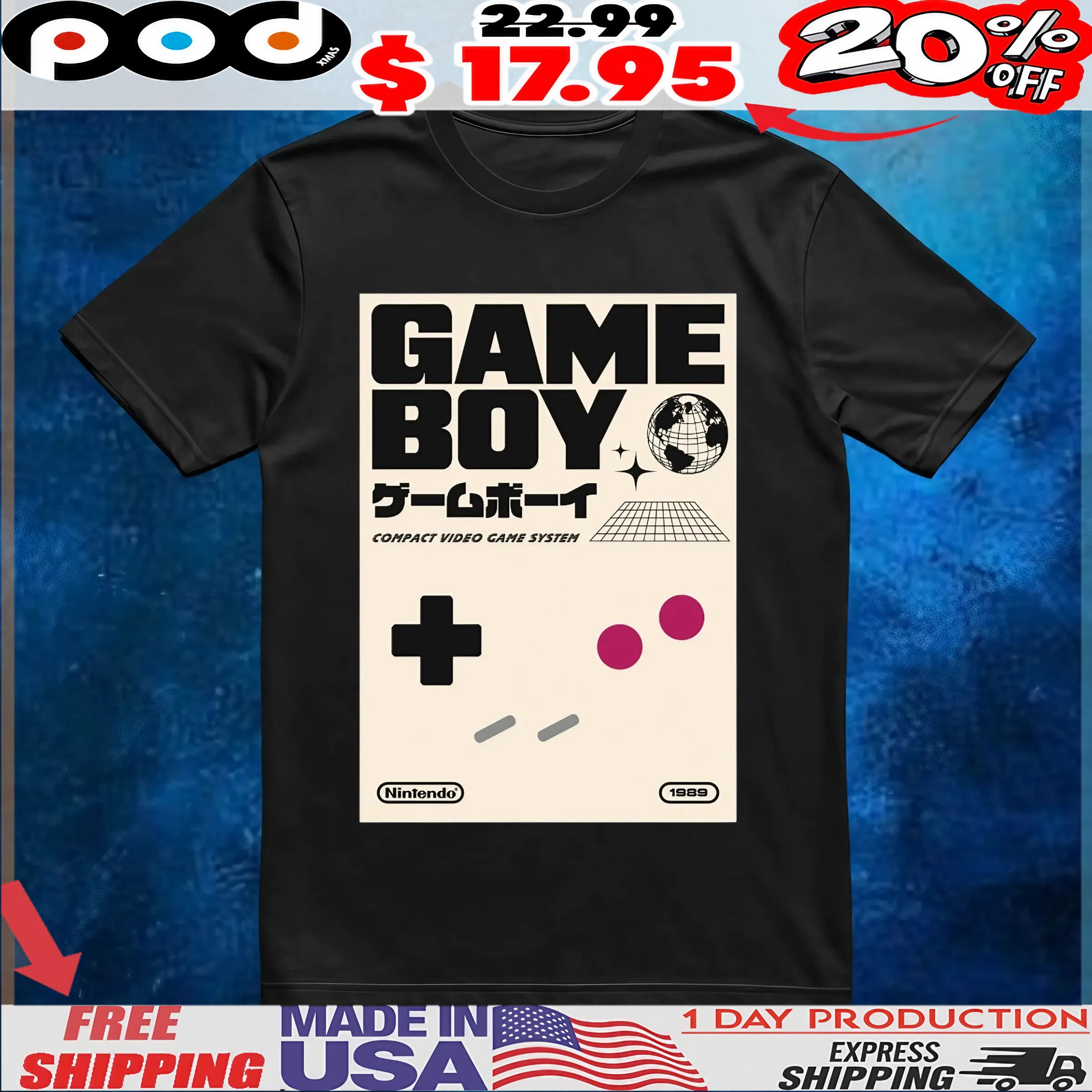 Game Boy Compact Video Game System T Shirt