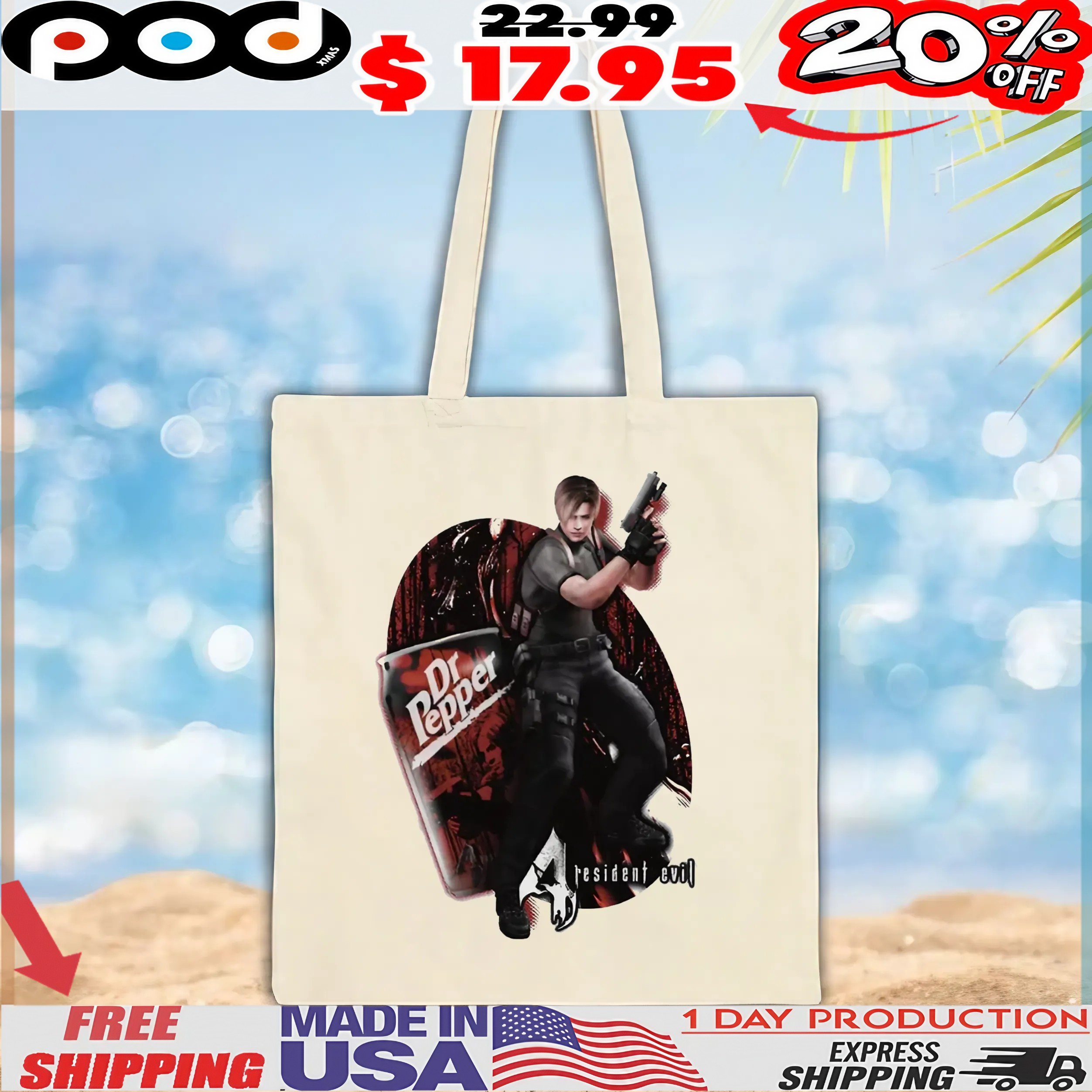 Leon S Kennedy Resident Evil Dr Pepper Soda T Shirt Leon S Kennedy Resident Evil Dr Pepper Soda T Shirt