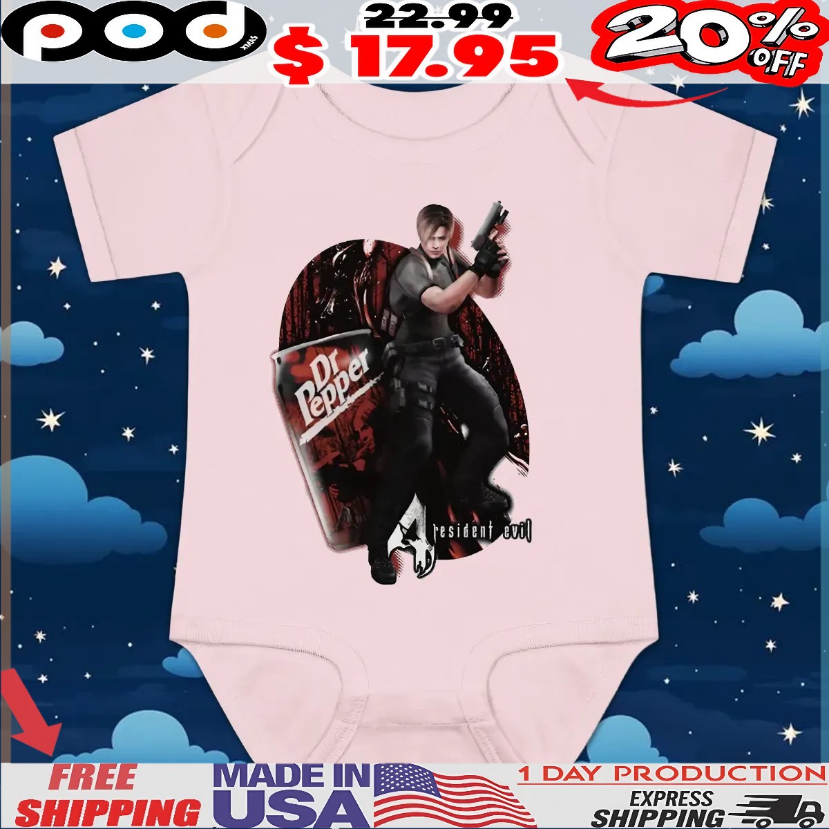 Leon S Kennedy Resident Evil Dr Pepper Soda T Shirt Leon S Kennedy Resident Evil Dr Pepper Soda T Shirt