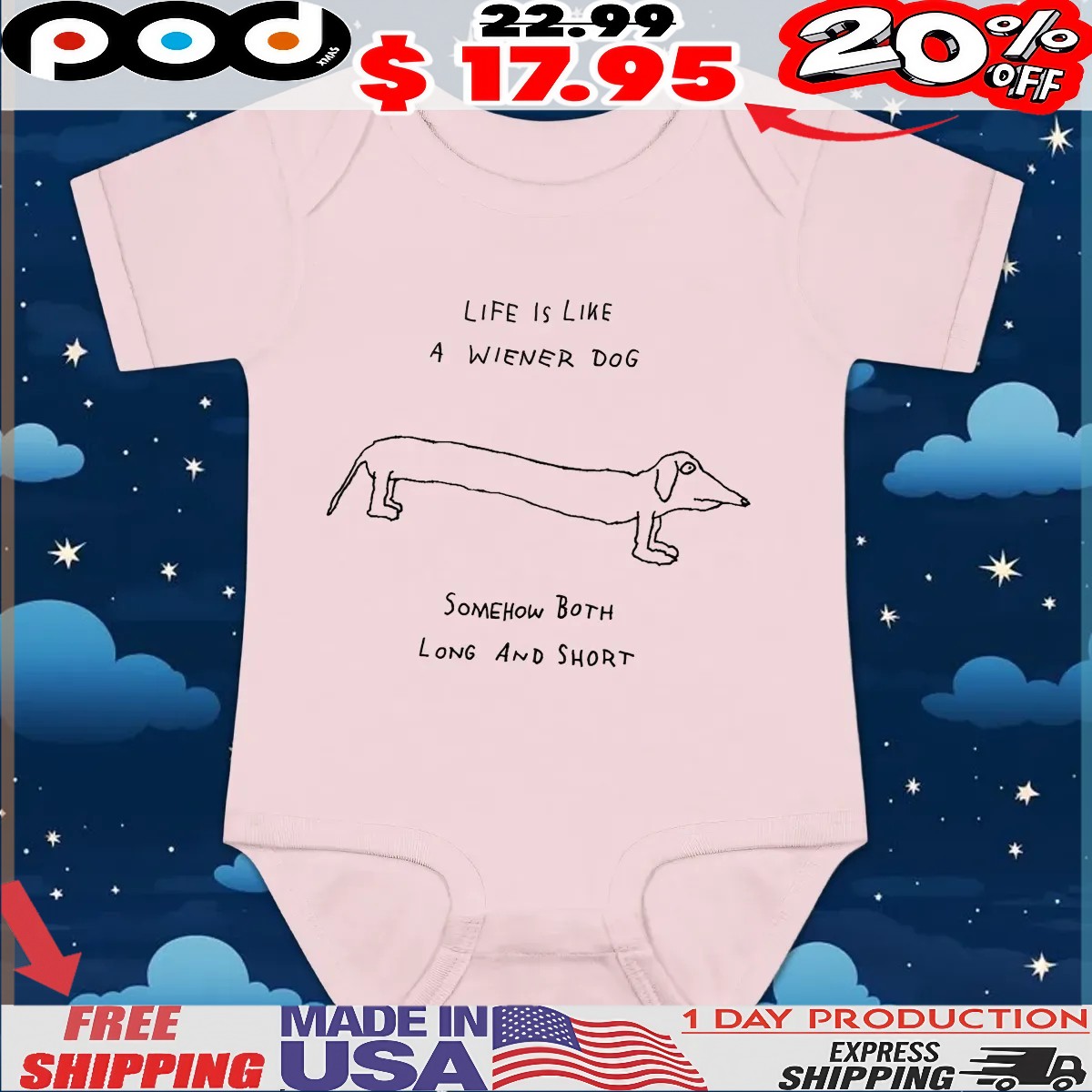 Life Is Like A Wiener Dog Somehow Both Long And Short T Shirt