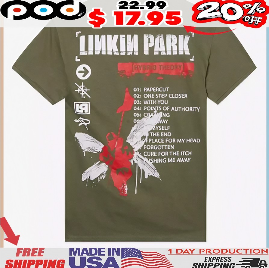 Linkin Park Hybrid Theory Tracklist Two-Sided T Shirt