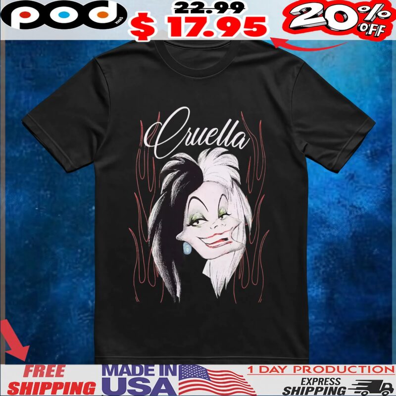 Disney Cruella De Vil Flames T Shirt