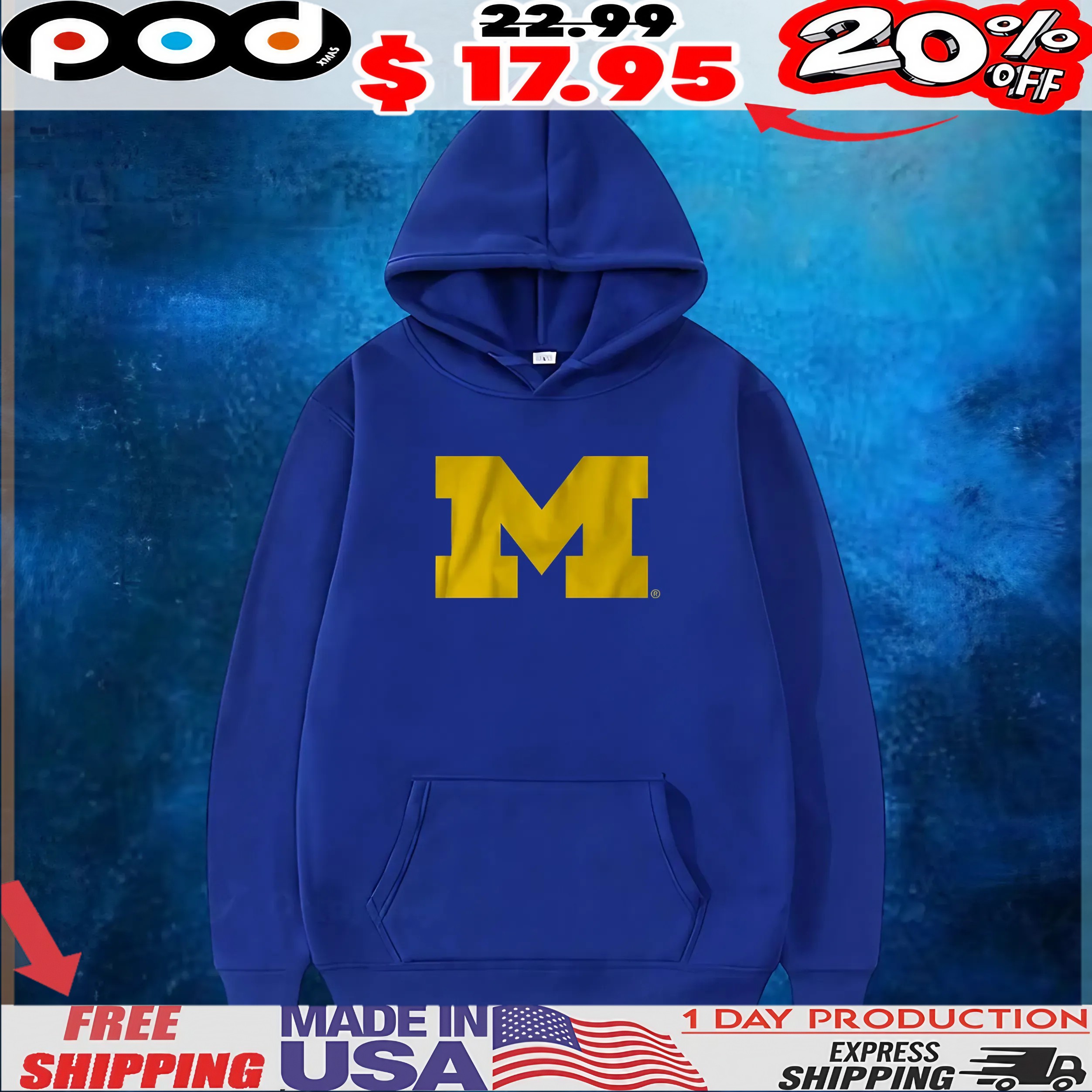 Michigan Wolverines Primary M Logo T Shirt Michigan Wolverines Primary M Logo T Shirt
