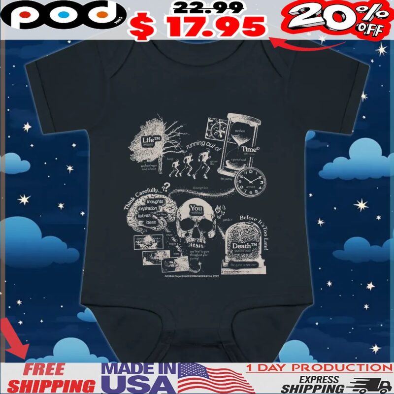 Skull Life Time Death Philosophy Graphic T Shirt