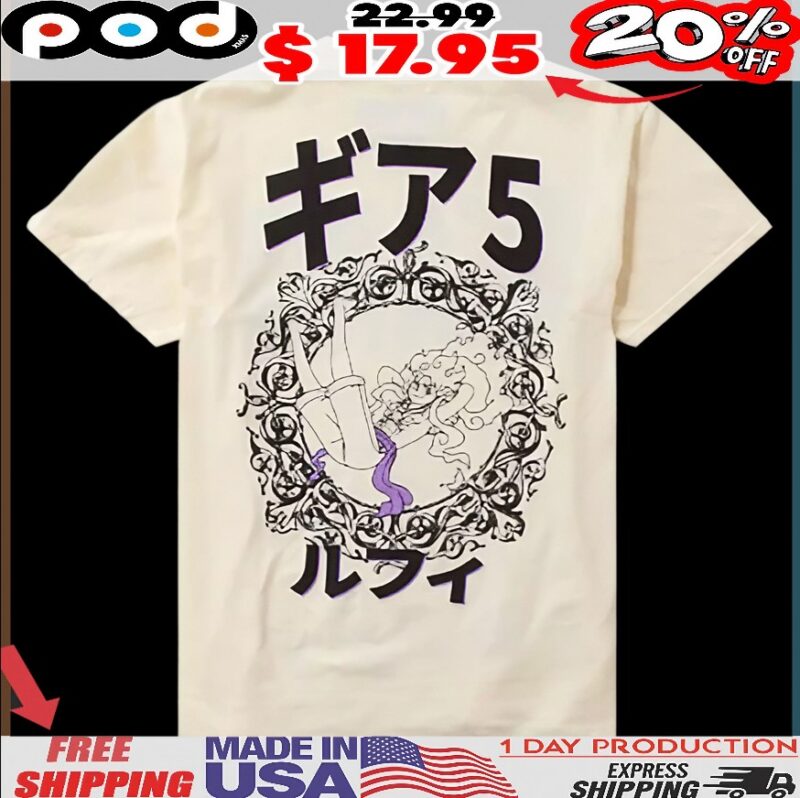 One Piece Gear 5 Luffy Double Sided T Shirt