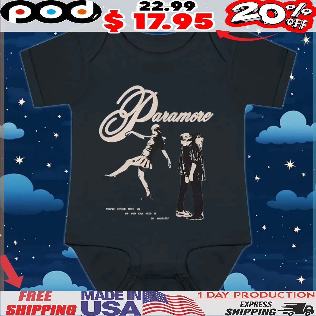 Paramore You're Either With Us Or You Can Keep It To Yourself T Shirt