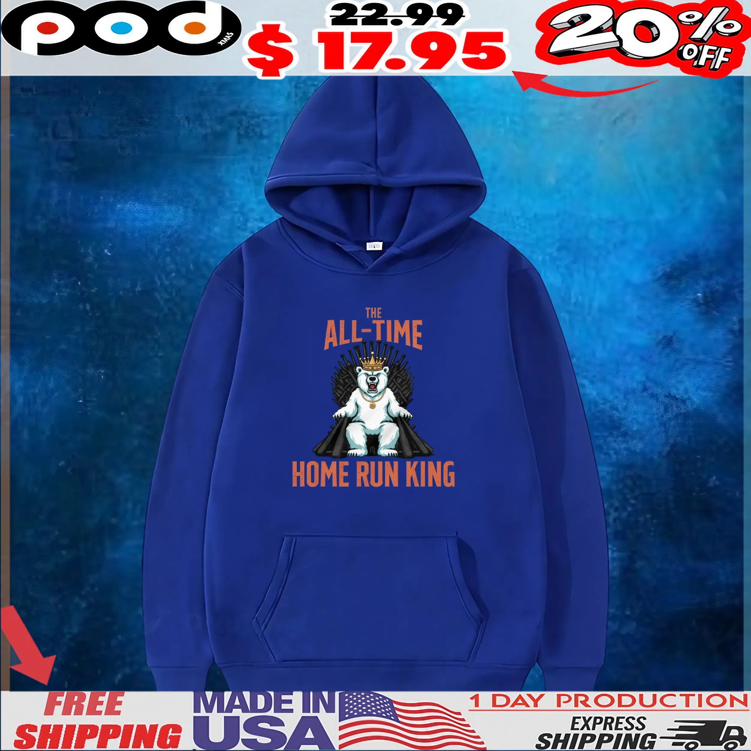 Polar Bear King The All Time Home Run King T Shirt