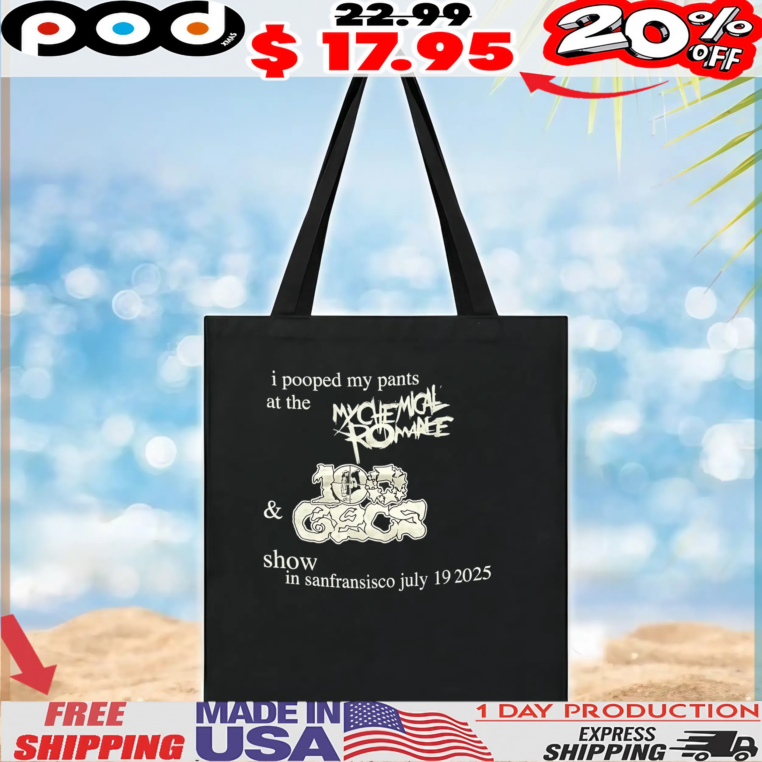 Pooped My Pants At The My Chemical Romance & 100 Gecs Show In San Francisco July 19 2025 T Shirt Pooped My Pants At The My Chemical Romance & 100 Gecs Show In San Francisco July 19 2025 T Shirt