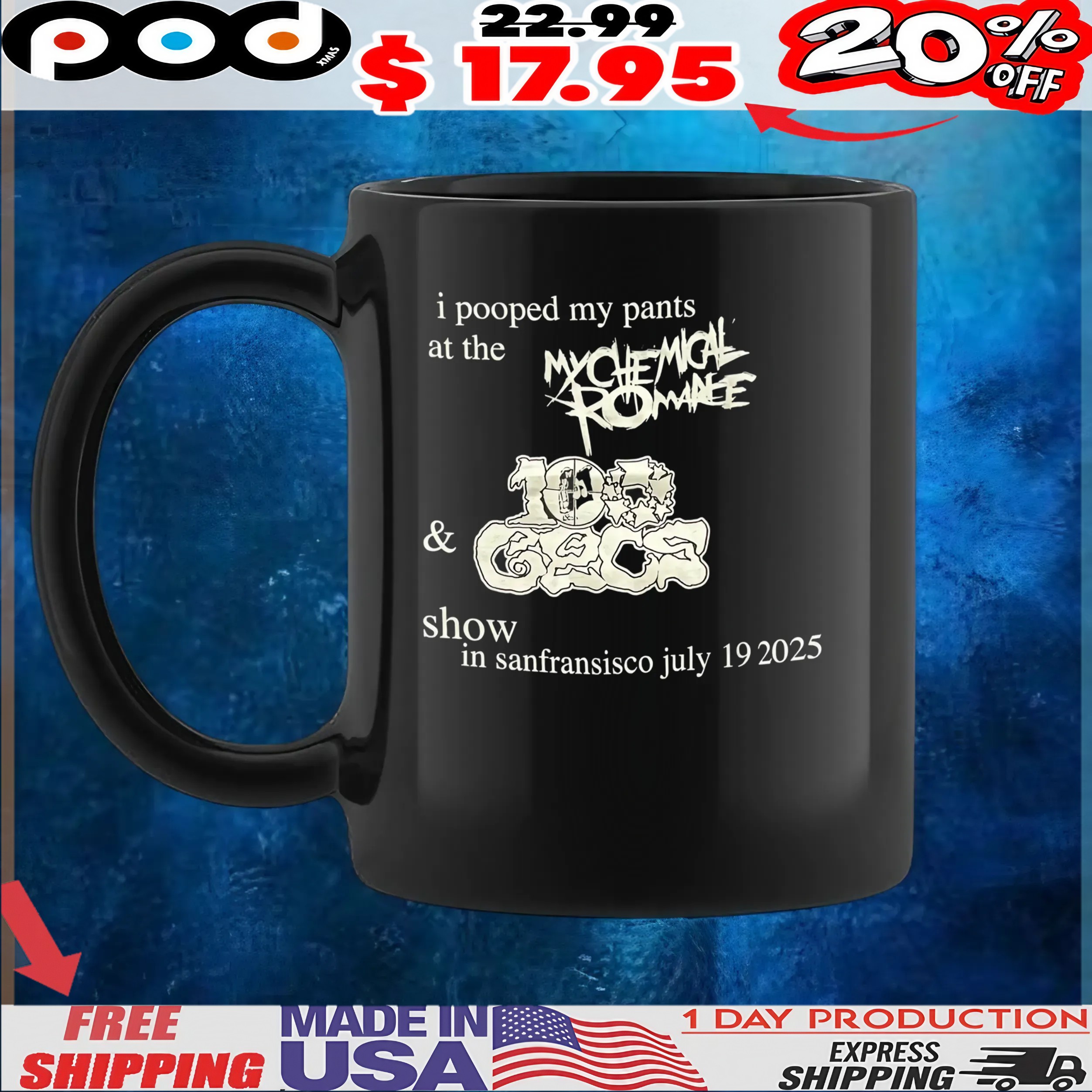 Pooped My Pants At The My Chemical Romance & 100 Gecs Show In San Francisco July 19 2025 T Shirt Pooped My Pants At The My Chemical Romance & 100 Gecs Show In San Francisco July 19 2025 T Shirt