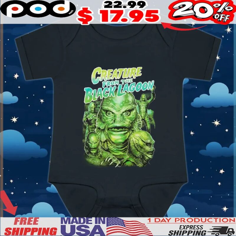Rock Rebel Universal Monsters Creature From The Black Lagoon Vintage Bootleg Style T Shirt