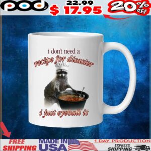 Raccoon Soup I Don't Need A Recipe For Disaster, I Just Eyeball It T Shirt
