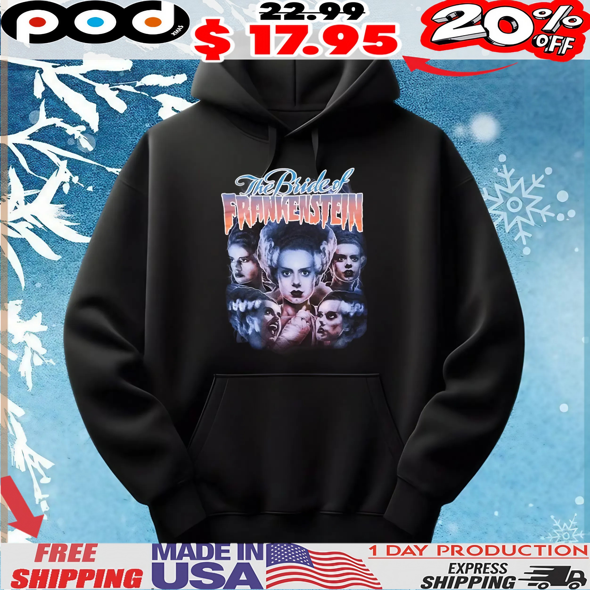 Rock Rebel Universal Monsters The Bride Of Frankenstein Vintage Bootleg Style T Shirt