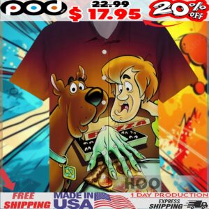 Scooby-doo Và Shaggy Rogers Scary Hand Pizza 3d All Over Print Shirt