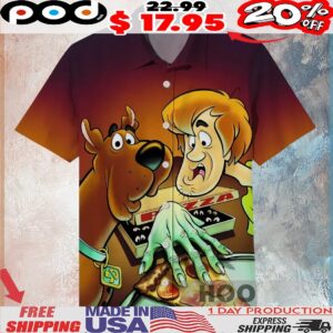 Scooby-doo Và Shaggy Rogers Scary Hand Pizza 3d All Over Print Shirt