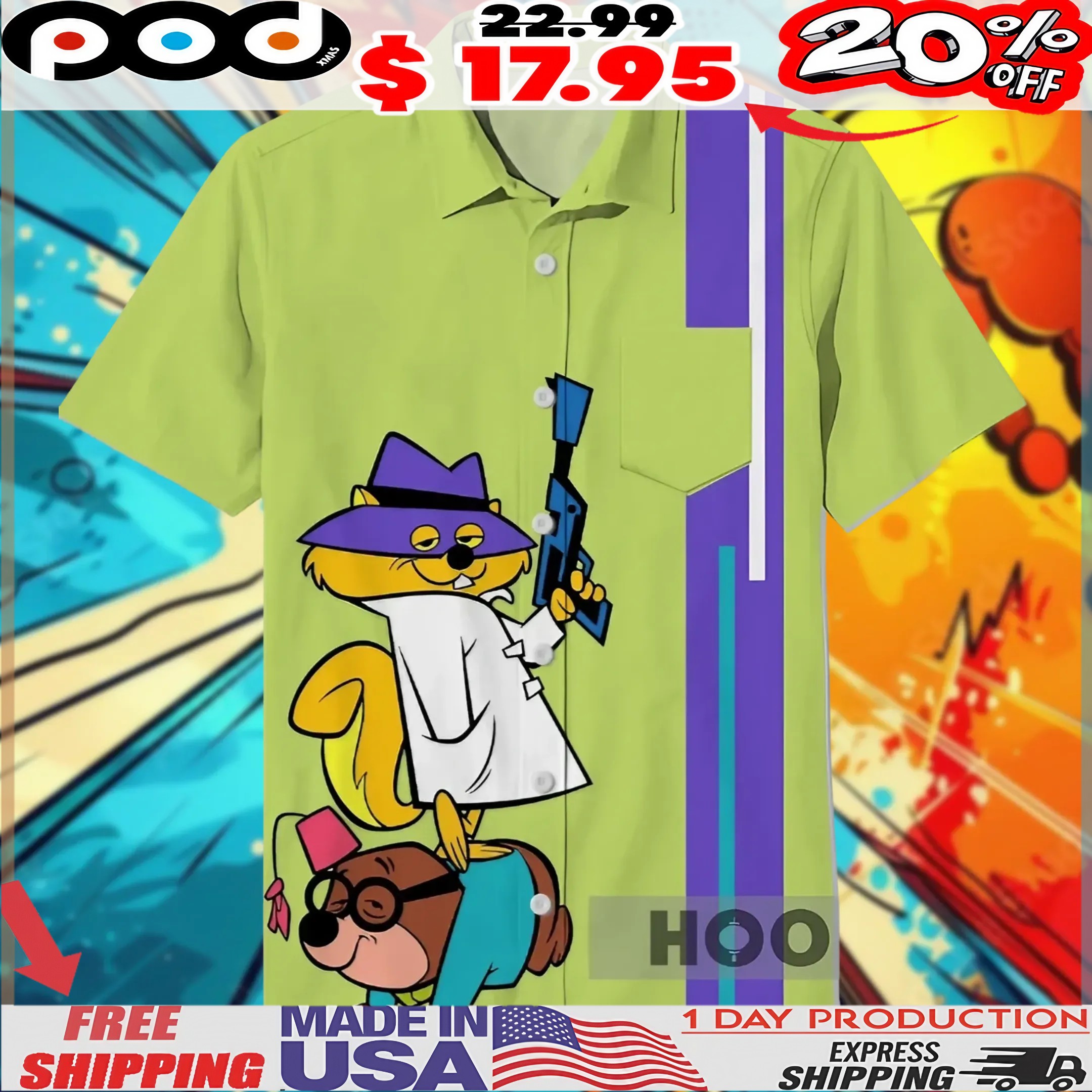 Secret Squirrel And Morocco Mole The Secret Squirrel Show 3d All Over Print Shirt