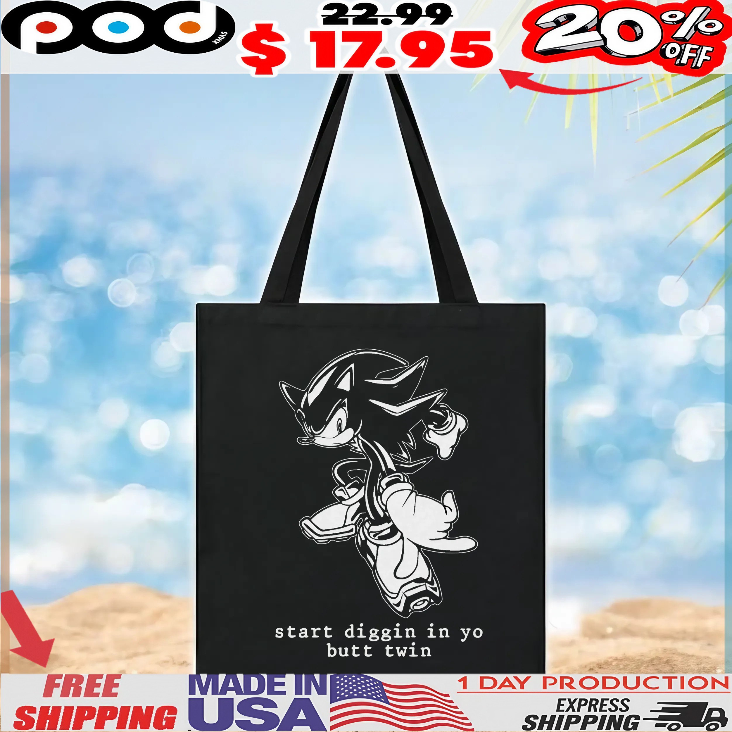 Shadow Sonic the Hedgehog start diggin in yo butt twin t shirt