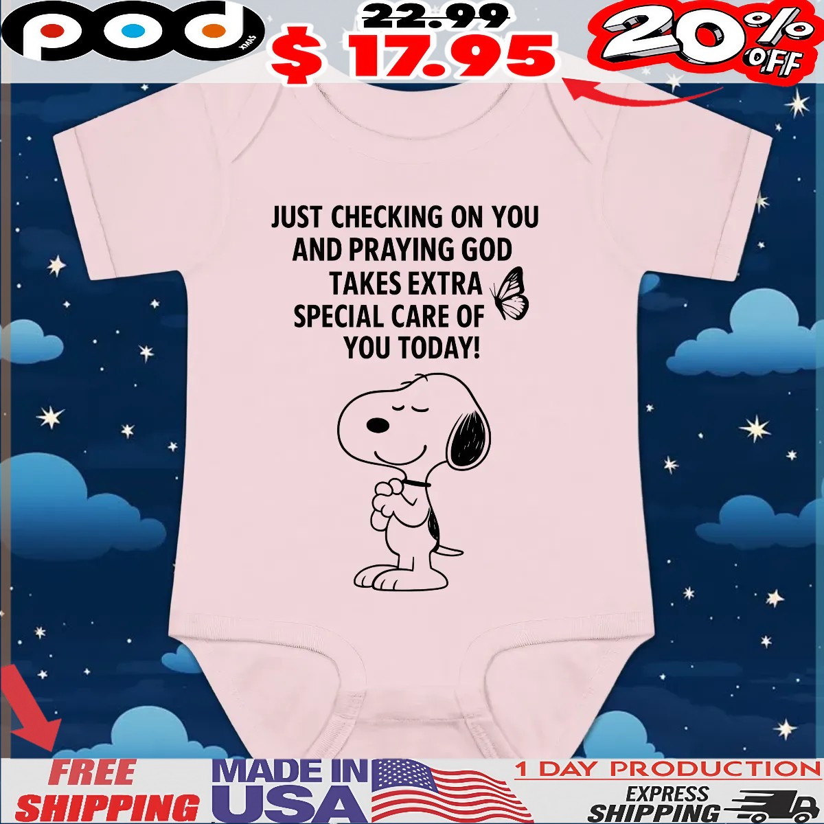 Snoopy Just Checking On You And Praying God Takes Extra Special Care Of You Today T Shirt