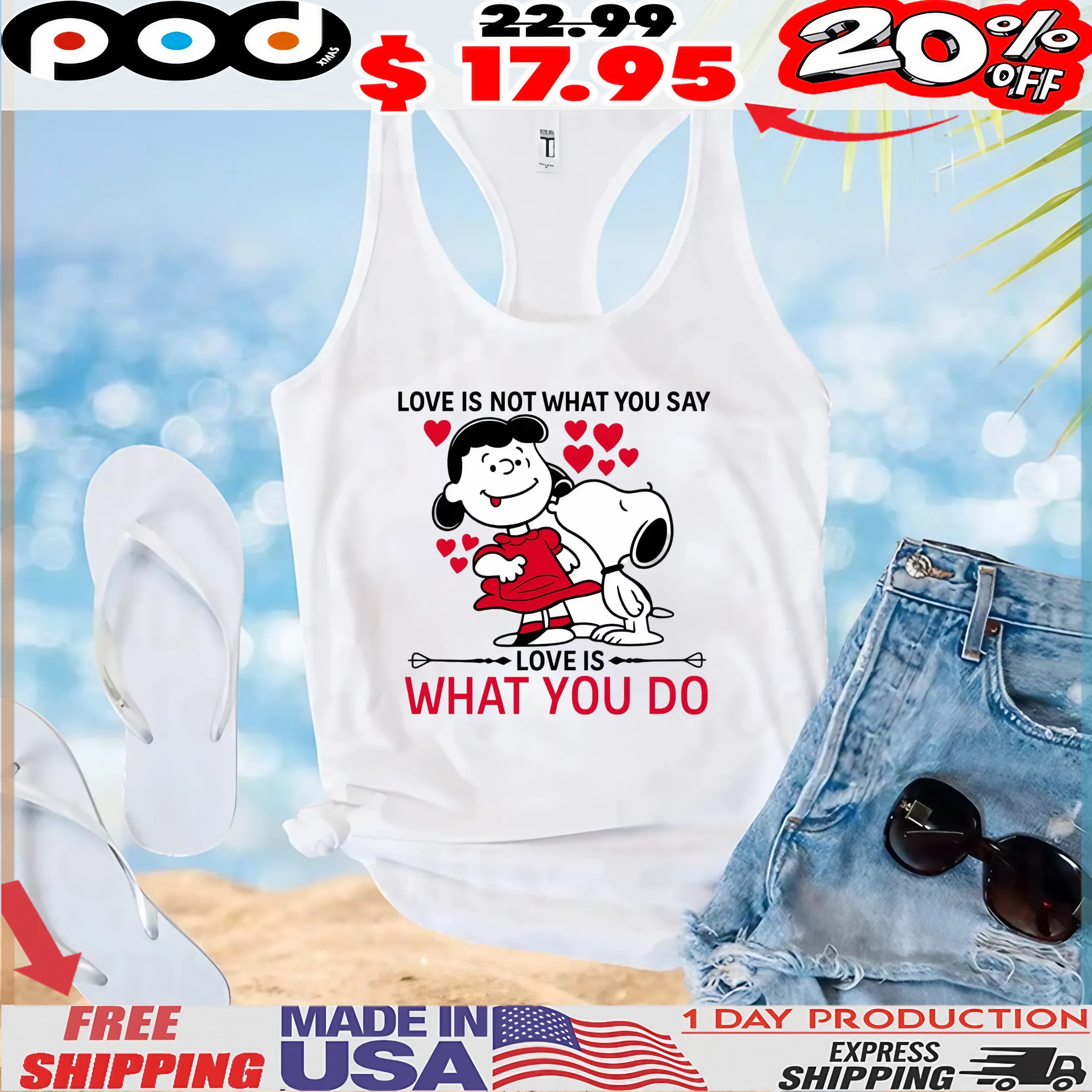 Snoopy Lucy Van Pelt Love Is Not What You Say Love Is A What You Do T Shirt