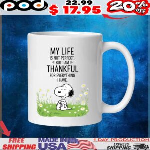 Snoopy Peanuts My Life Is Not Perfect But I Am Thankful For Everything I Have T Shirt