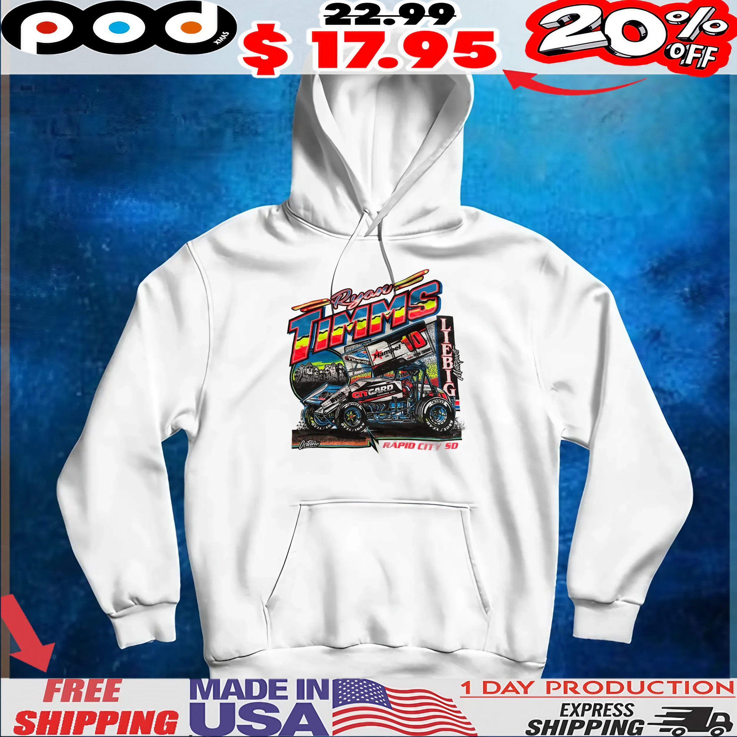 Sprint Car Ryan Timms Rapid City Sd T Shirt Sprint Car Ryan Timms Rapid City Sd T Shirt