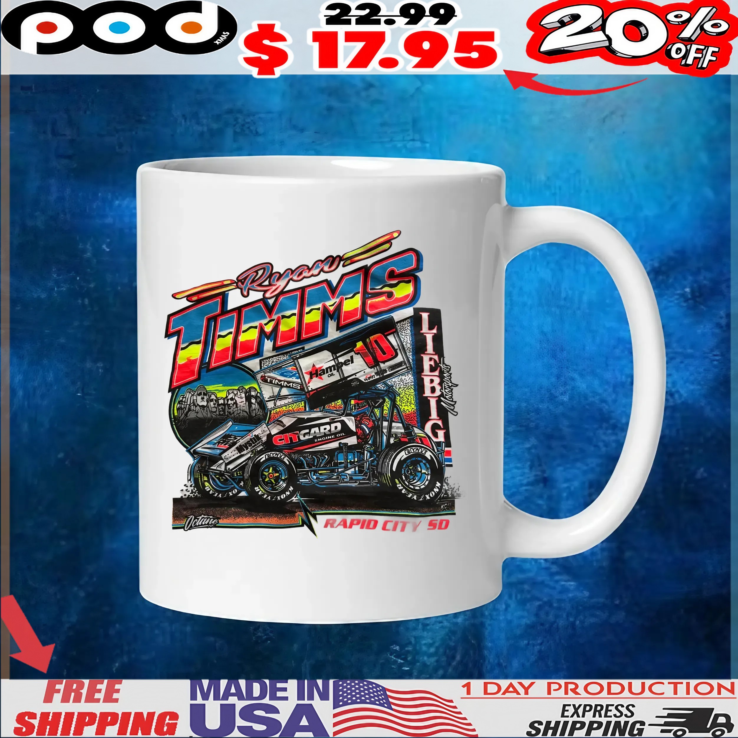 Sprint Car Ryan Timms Rapid City Sd T Shirt Sprint Car Ryan Timms Rapid City Sd T Shirt