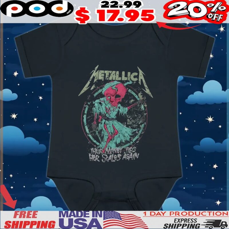 Metallica And Justice For All Skeleton Their Money Tips Her Scales Again T Shirt