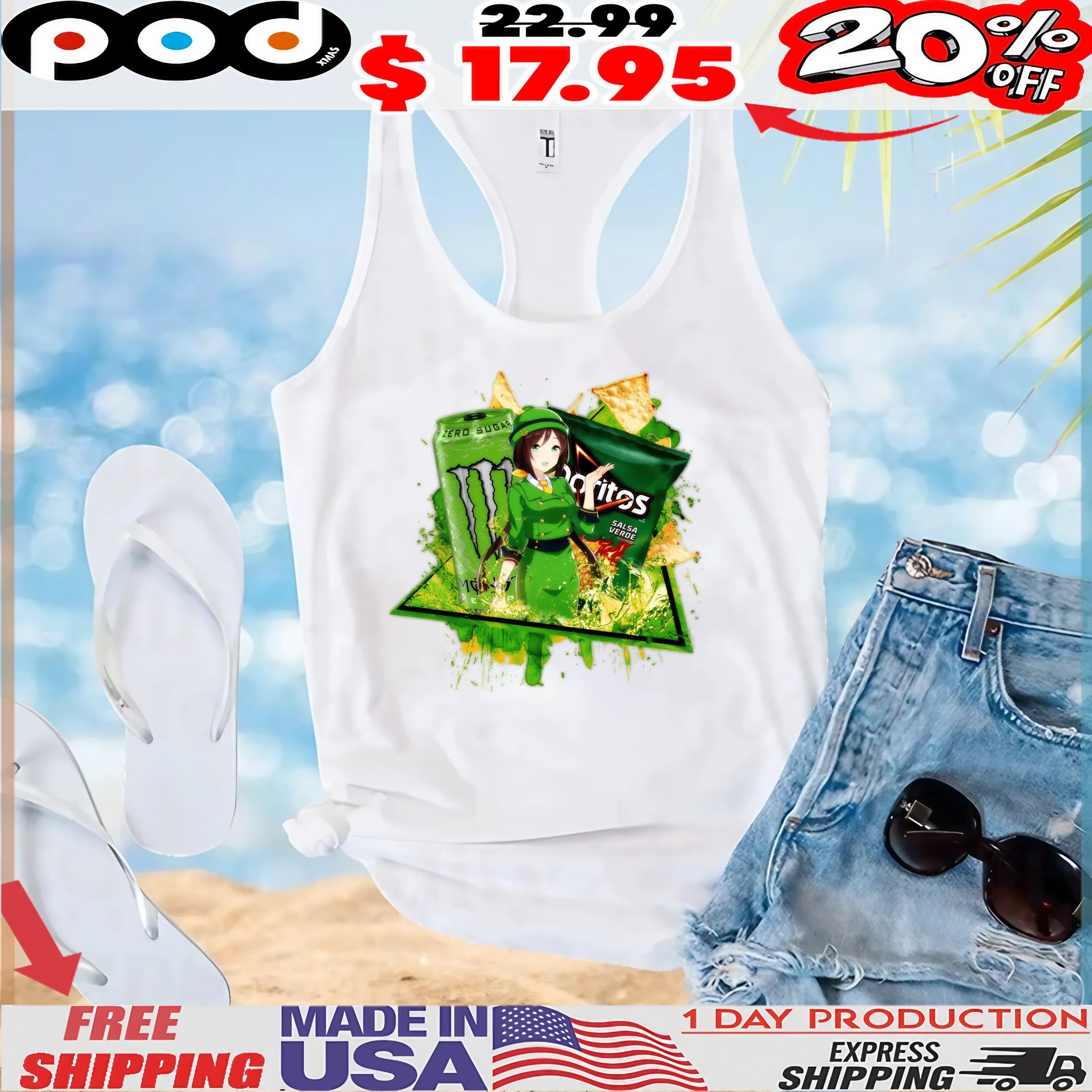 Tazuna Hayakawa Uma Musume Pretty Derby Monster Energy Ultra Paradise Zero Sugar Doritos Salsa Verde Flavored Tortilla Chips T Shirt Tazuna Hayakawa Uma Musume Pretty Derby Monster Energy Ultra Paradise Zero Sugar Doritos Salsa Verde Flavored Tortilla Chips T Shirt