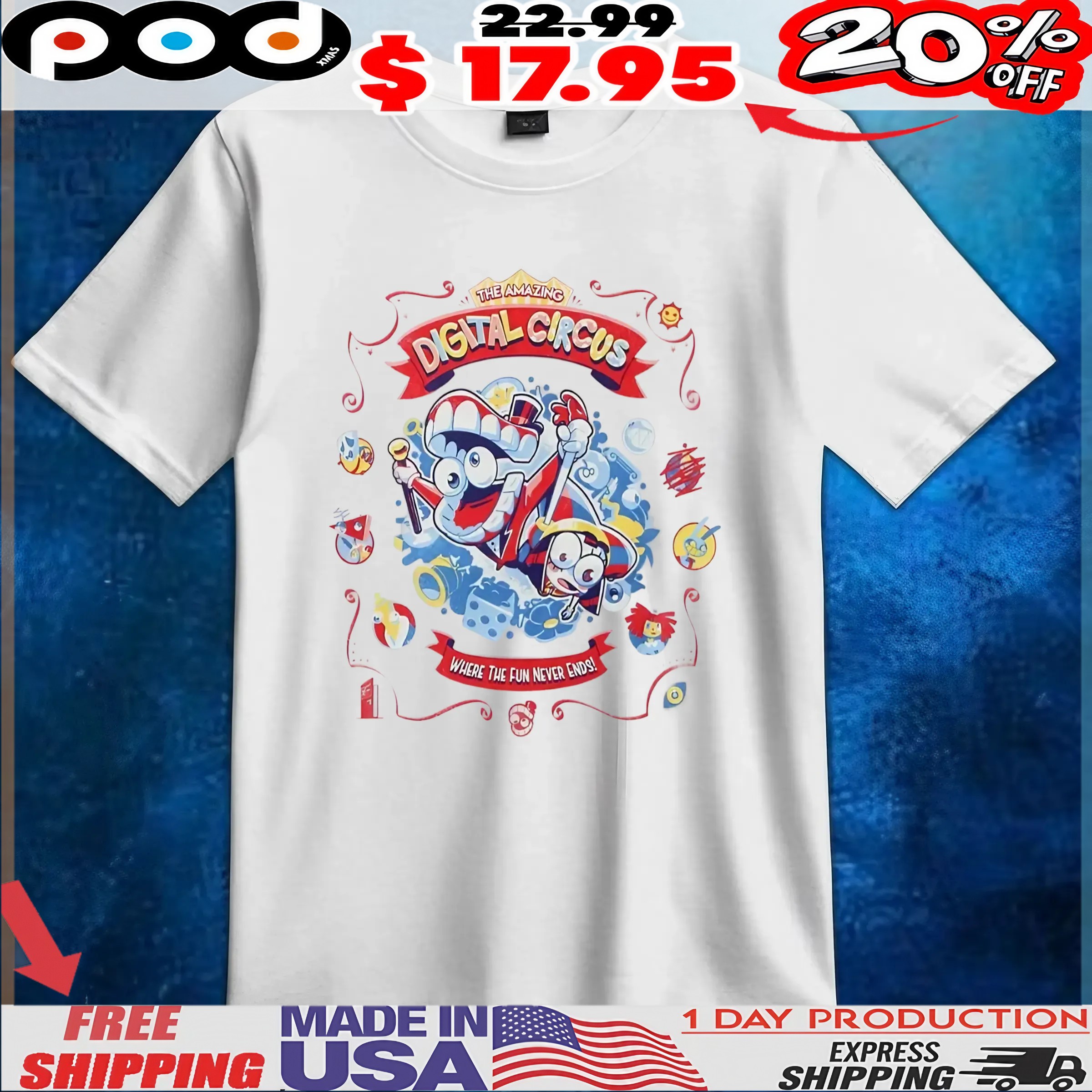 The Amazing Digital Circus Where The Fun Never Ends Pomni And Caine T Shirt