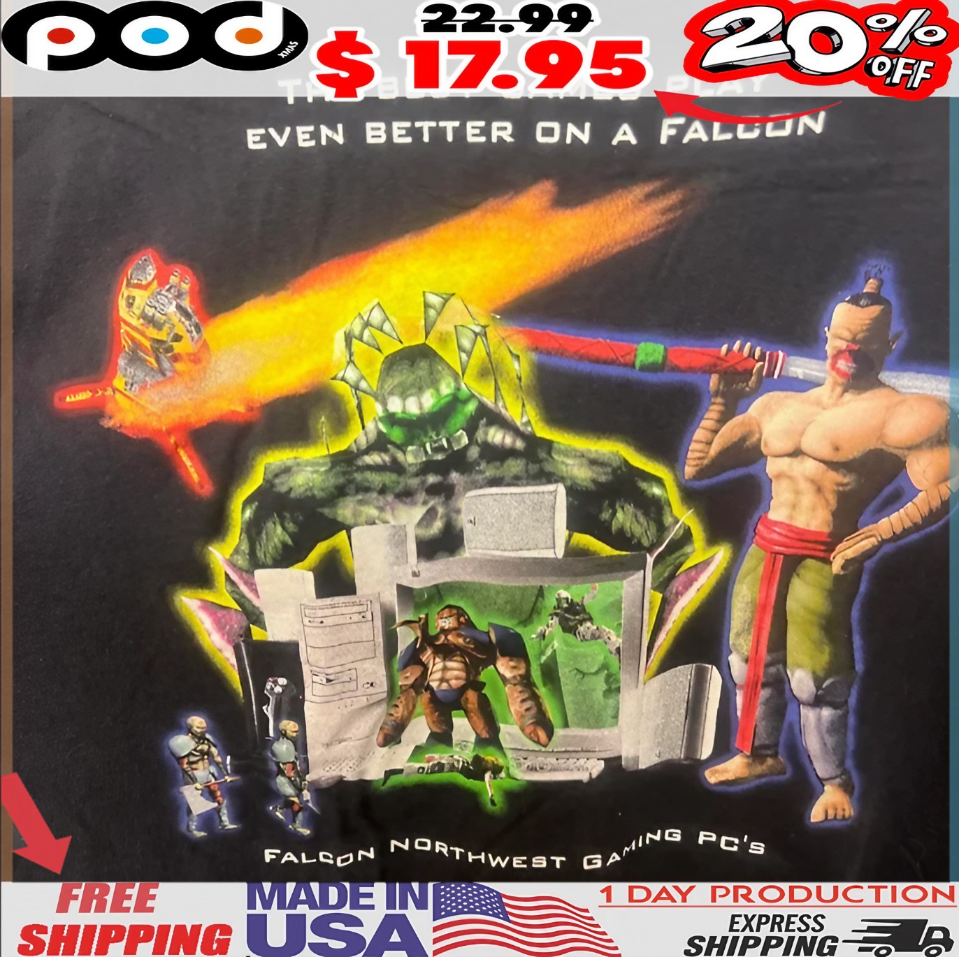 The Best Games Play Even Better On A Falcon Falcon Northwest Gaming Pcs T Shirt