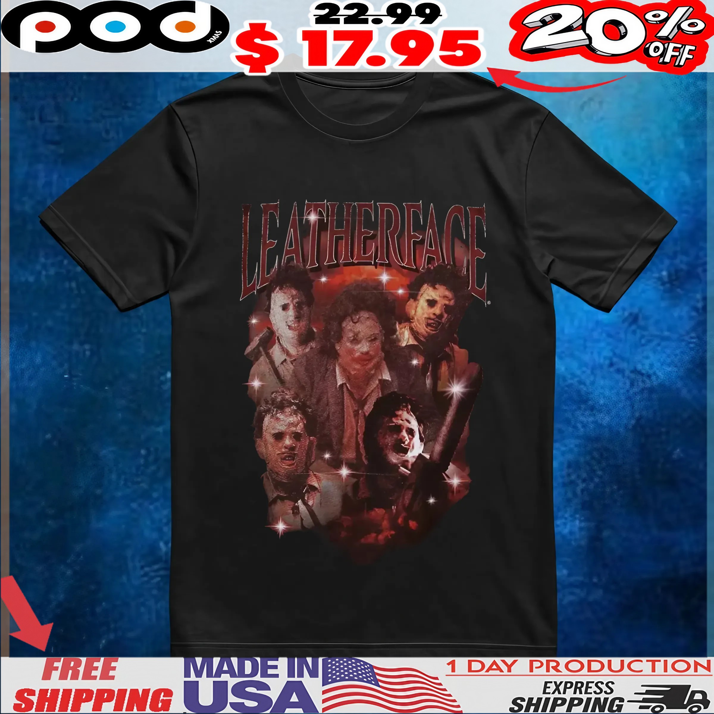 The Texas Chainsaw Massacre Leatherface vintage bootleg style T Shirt The Texas Chainsaw Massacre Leatherface vintage bootleg style T Shirt