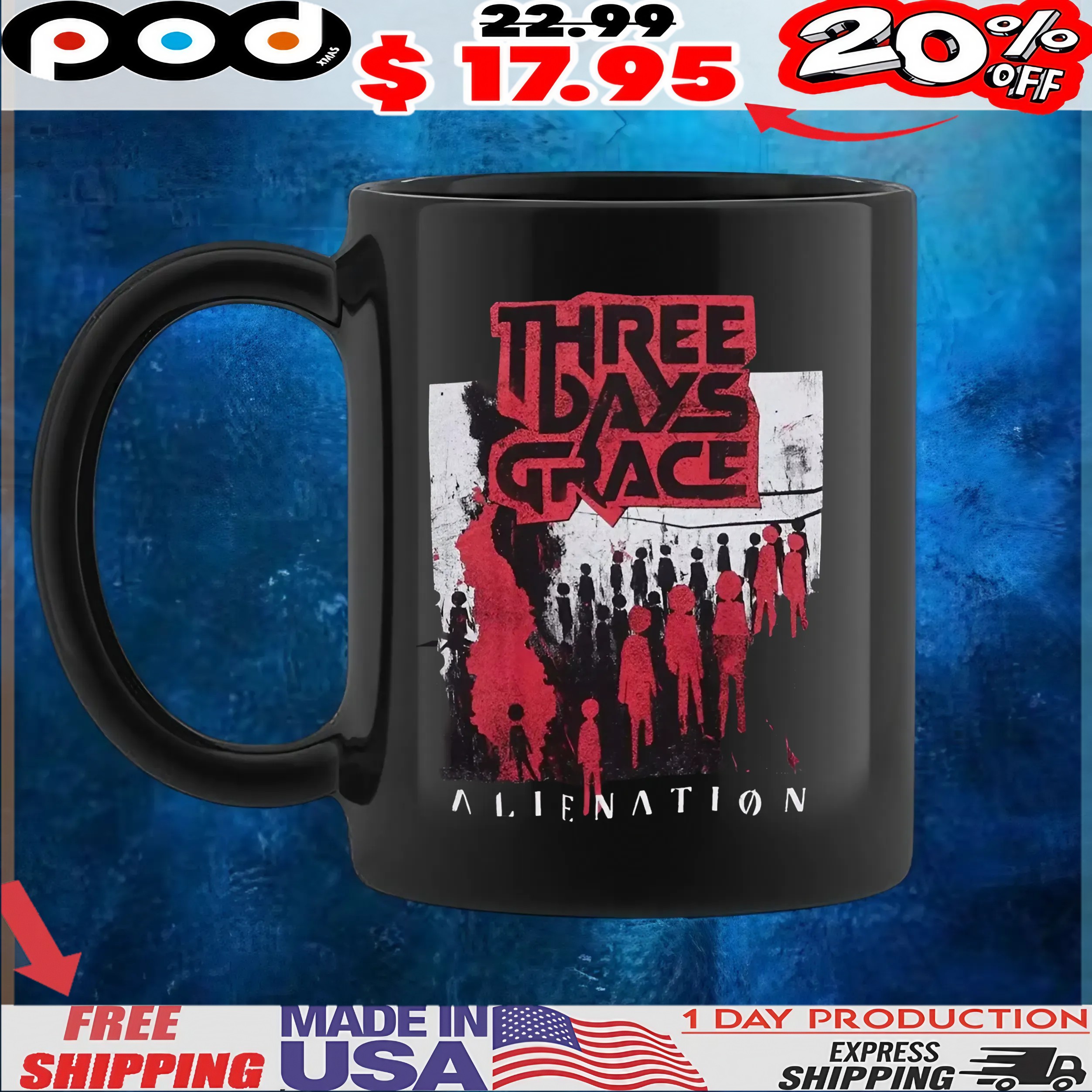 Three Days Grace Alienation Figures 2025 Tour Vintage T Shirt