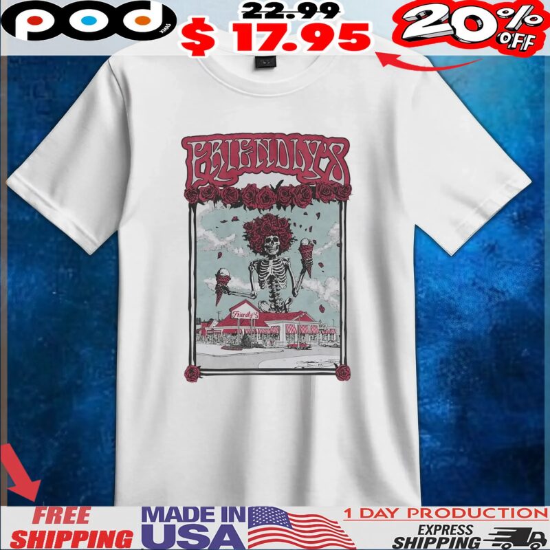 Skeleton Friendly's Rode the Fribble wave to a Strawberry Sun T Shirt