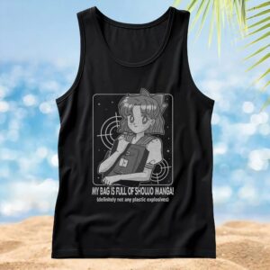 Usagi Tsukino Sailor Moon MY BAG IS FULL OF SHOUJO MANGA definitely not any plastic explosives T Shirt