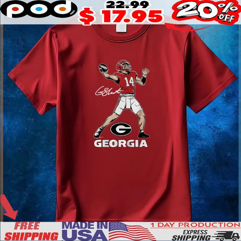 Georgia Football Gunner Stockton Superstar Pose Signature T Shirt