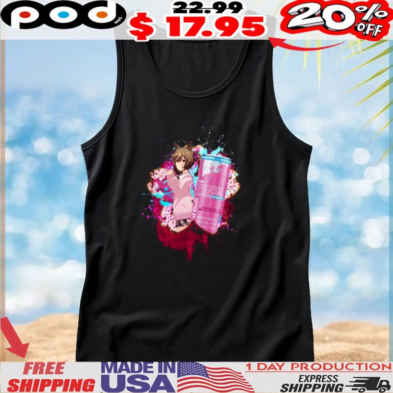 Uma Musume Pretty Derby Red Bull Pink Edition Sugar Free Forest Fruits T Shirt Uma Musume Pretty Derby Red Bull Pink Edition Sugar Free Forest Fruits T Shirt
