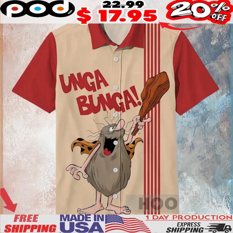 Captain Caveman Unga Bunga 3D All Over Print Shirt Captain Caveman Unga Bunga 3D All Over Print Shirt