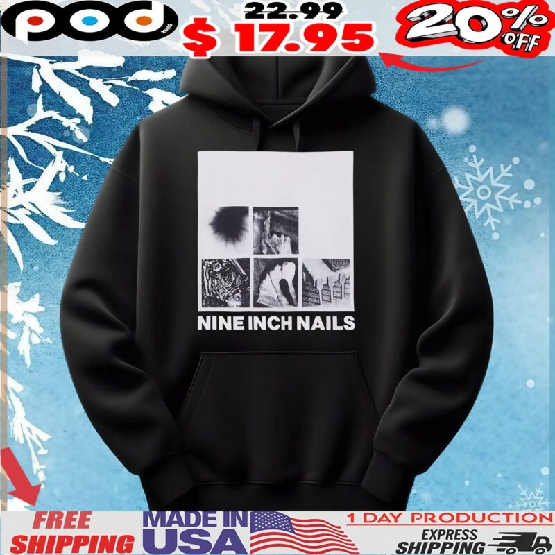 Nine Inch Nails Black And White Photo Collage T Shirt
