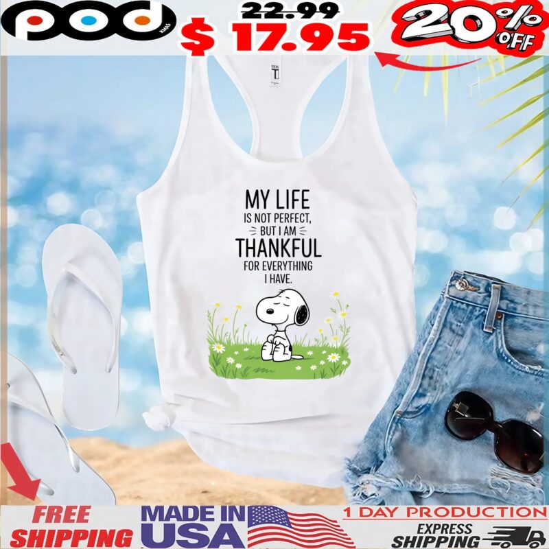 Snoopy Peanuts My Life Is Not Perfect But I Am Thankful For Everything I Have T Shirt
