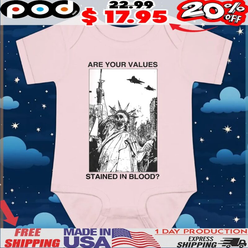 Are Your Values Stained In Blood Statue Of Liberty Skeleton T Shirt