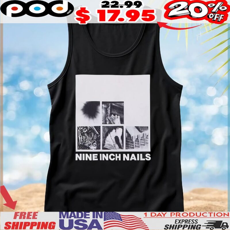 Nine Inch Nails Black And White Photo Collage T Shirt