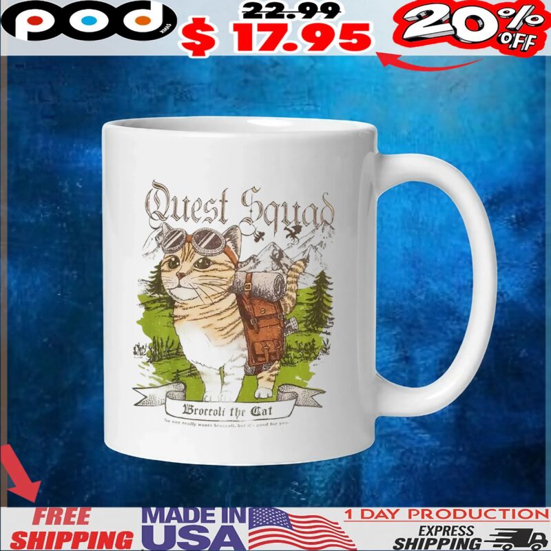 Fourth Wing Quest Squad Broccoli Cat T Shirt