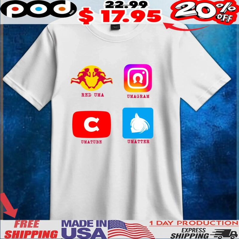 Red Uma Umagram Umatube Umatter Uma Musume Pretty Derby Social Media Logo T Shirt